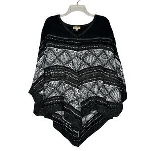 Democracy Women's Pullover Poncho Knit Sweater Large